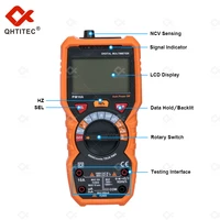 qhtitec pm18c ncv digital multimeter 6000 counts auto rang acdc ammeter volt ohm voltage meter lcd light screen with test line
