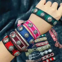 zlxgirl jewelry fashion mixed colour cotton yarn braided rivet pull out bracelet suitable for women and men braceletbangle