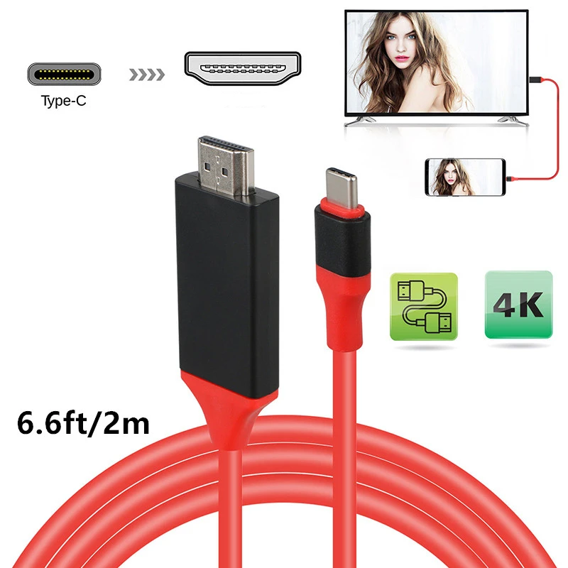 USB 3 1 к HDMI с поддержкой 4K адаптер кабель 2 м Тип C совместимому для MacBook Pro Samsung Galaxy