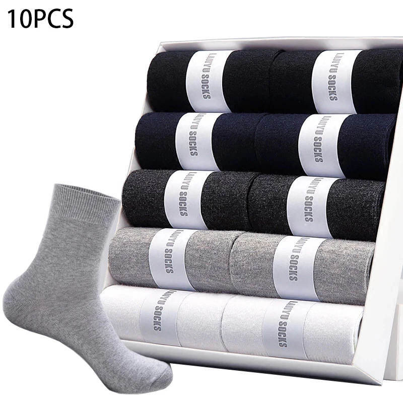 

Men's Socks New Styles 10 Pairs / Lot Plus Size Casual Business Men Cotton Socks Breathable Spring Summer Winter For Male