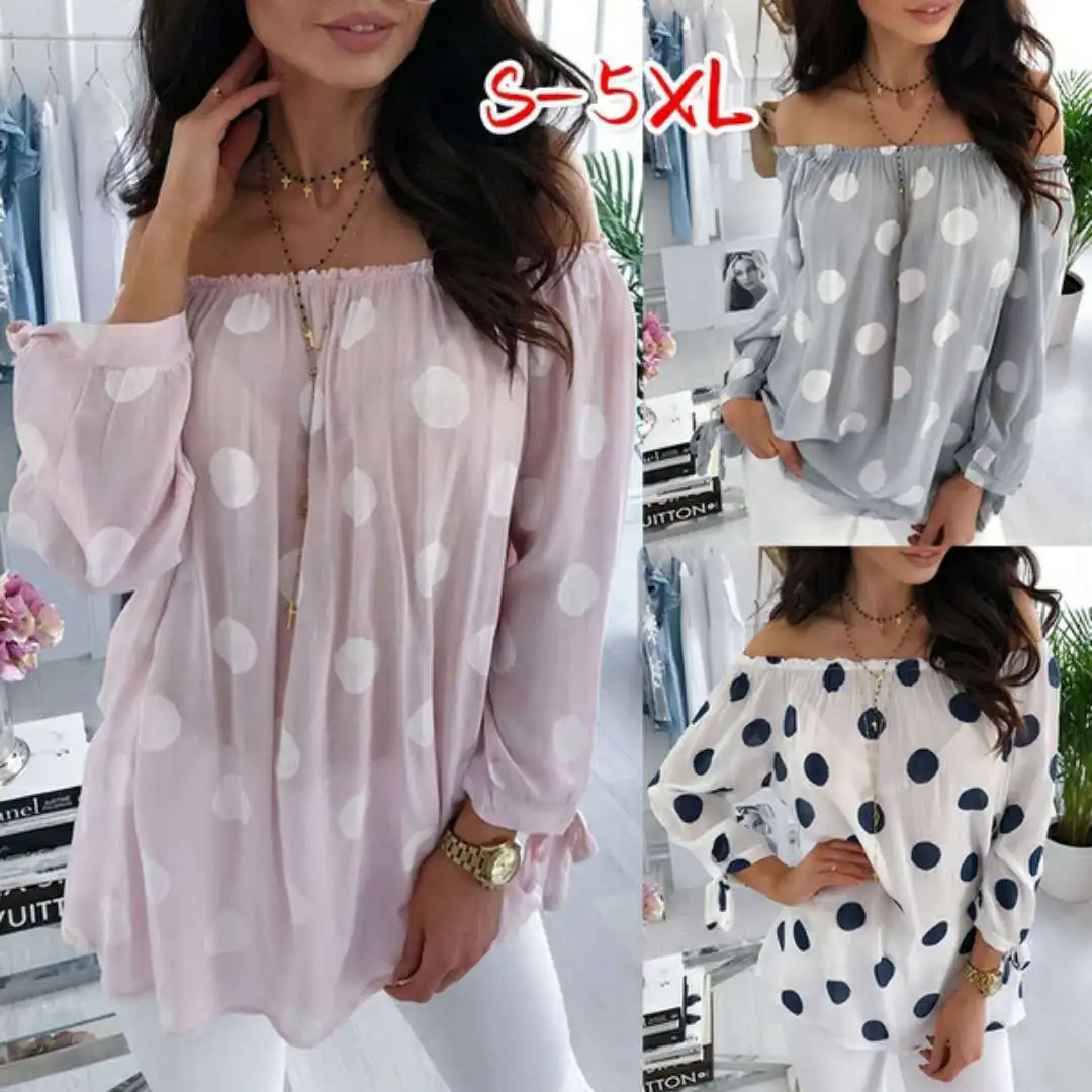 

ZOGAA One Off The Shoulder Shirts Cotton Women T-shirts Fashion Short Tee Casual Loose Long Sleeve Summer Solid Tops Plus Size