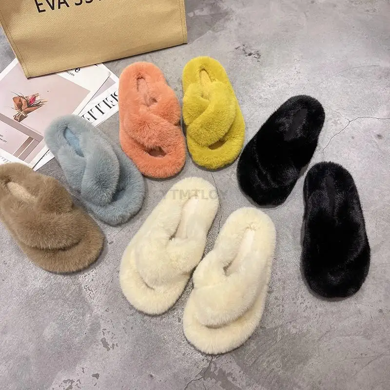 Summer Fluffy Raccoon Fur Slippers Shoes Women Real Fox Flip Flop Flat Furry Slides Outdoor Sandals Amazing Indoor Ytmtloy | Обувь