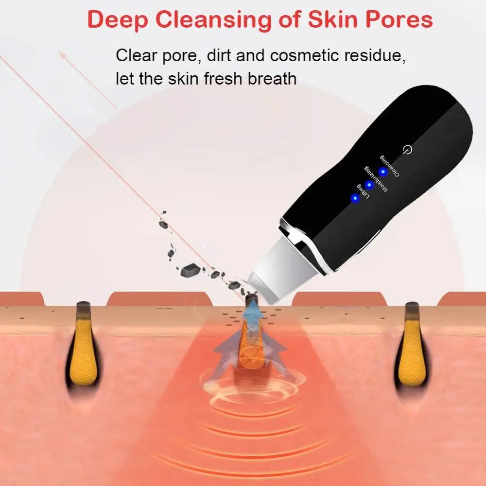 Красота ультразвуковой скруббер пилинг ультра-assonico очищающий уход за кожей лица