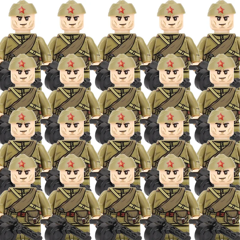 Конструктор солдат Советской Армии WW2 Военные солдаты морской пехоты фигурки