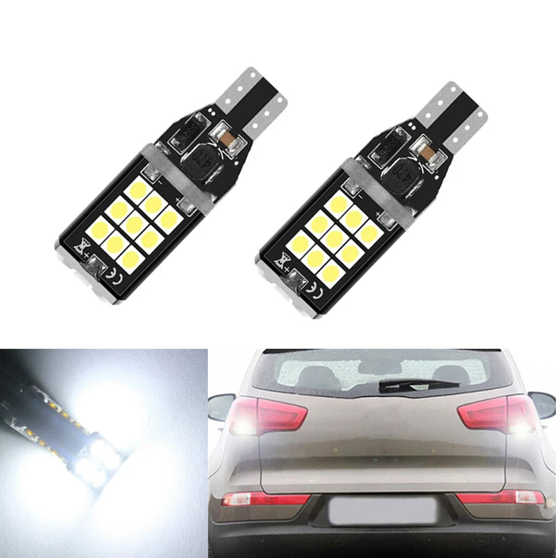 2 шт. Автомобильные светодиодные лампы W16W Canbus T15 921 912 3030 SMD 12 В 6000 К|Сигнальная
