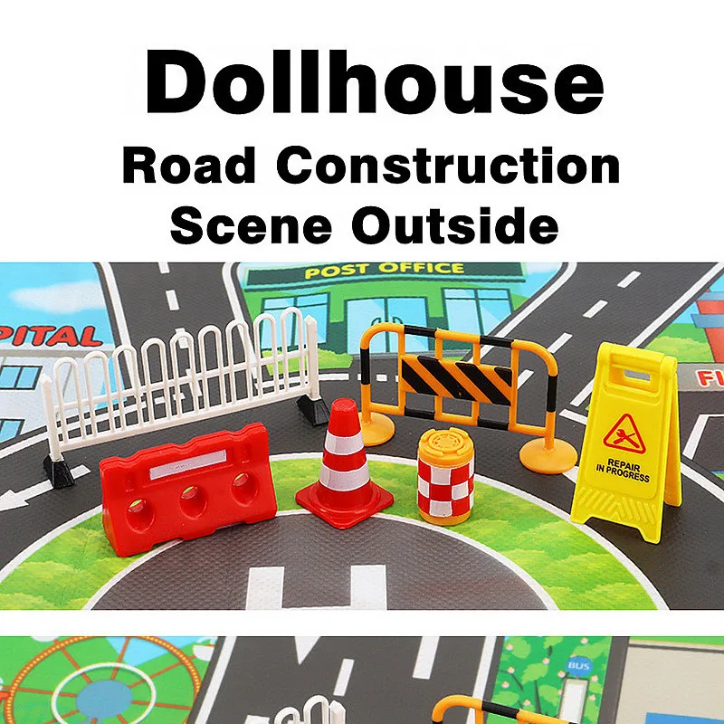 Dollhouse Accessories Road Construction Site Outside Pop It