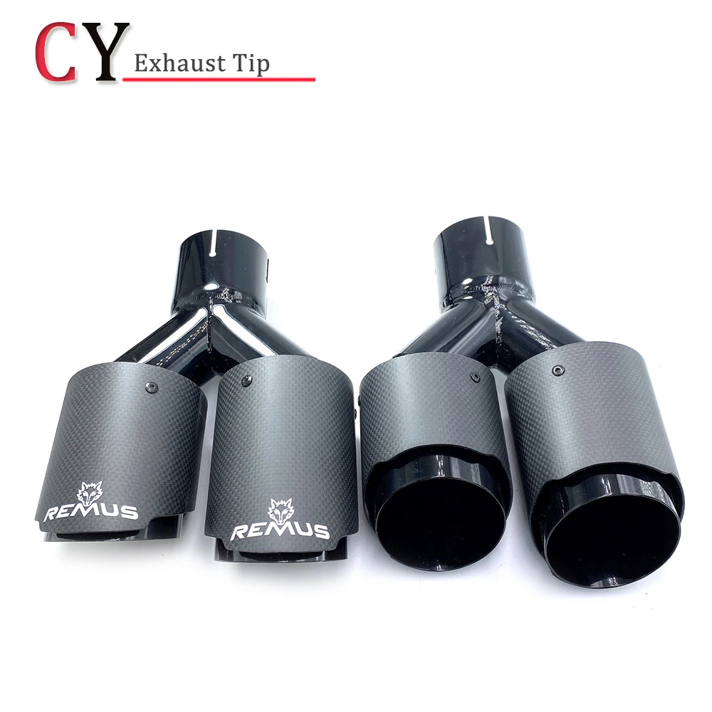 

1 пара, черные глушители для выхлопной трубы, из матового углеродного волокна