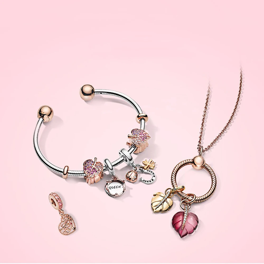 

Volayer 925 Sterling Silver Beads Tree of Love Dangle Charms fit Original Pandora Bracelets Women DIY Jewelry