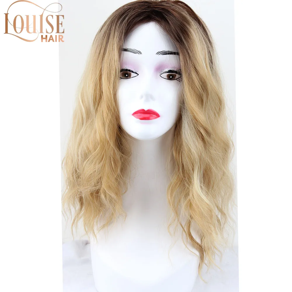 

Louise Short Blonde Mix White Wig for White Women Curly Wavy Bob Wigs for Loose Deep Weave Synthetic Body Wave Wig Hair Costumes