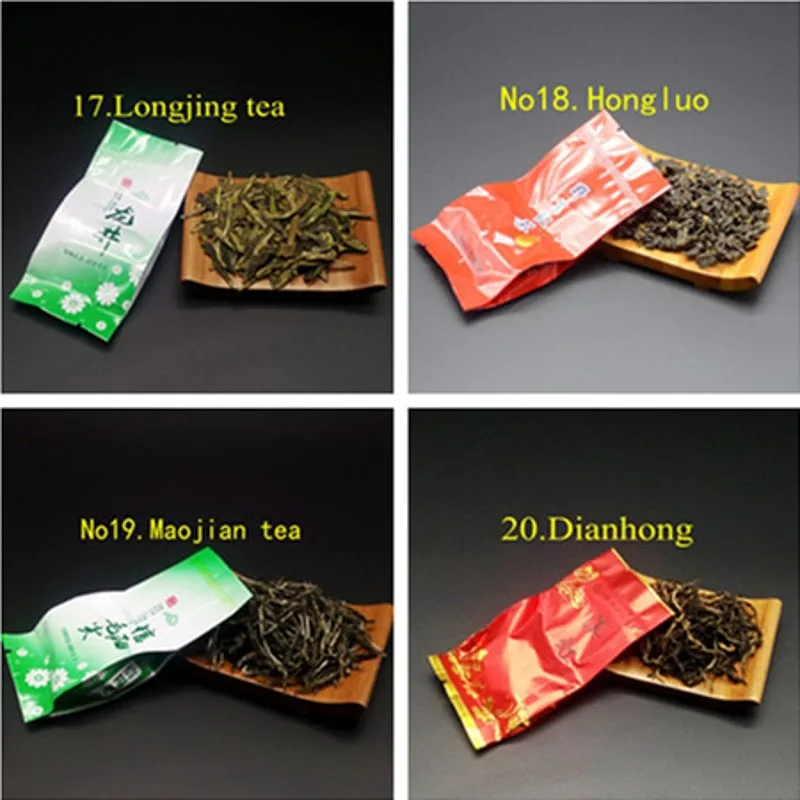 

10 Different Flavors China Yunnan Ripe Pu'er Tea Each tea Two bags Green Food Tea Pure Material Pu'er Oolong Tea