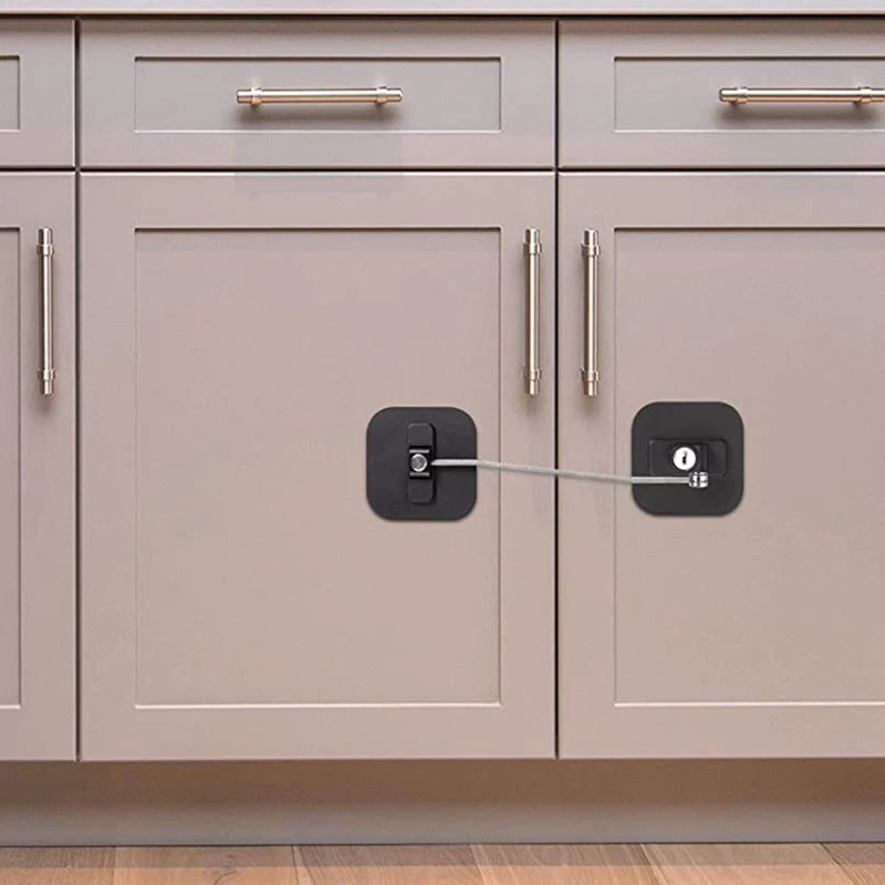 

Refrigerator Locks Baby Fridge Locks Cabinet Drawer Door Lock for Kids Children Baby Black,4 PCS