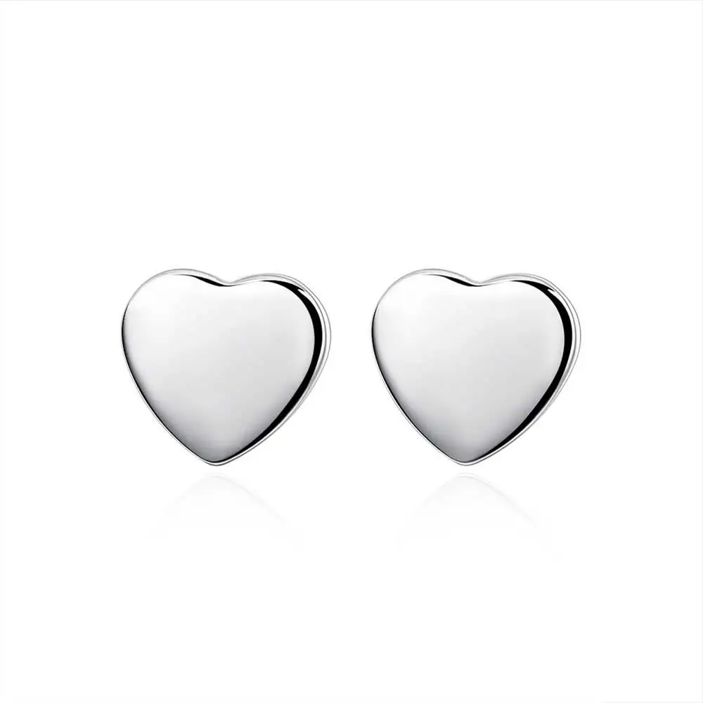 

Heart brand earring heart silver simple earrings E010