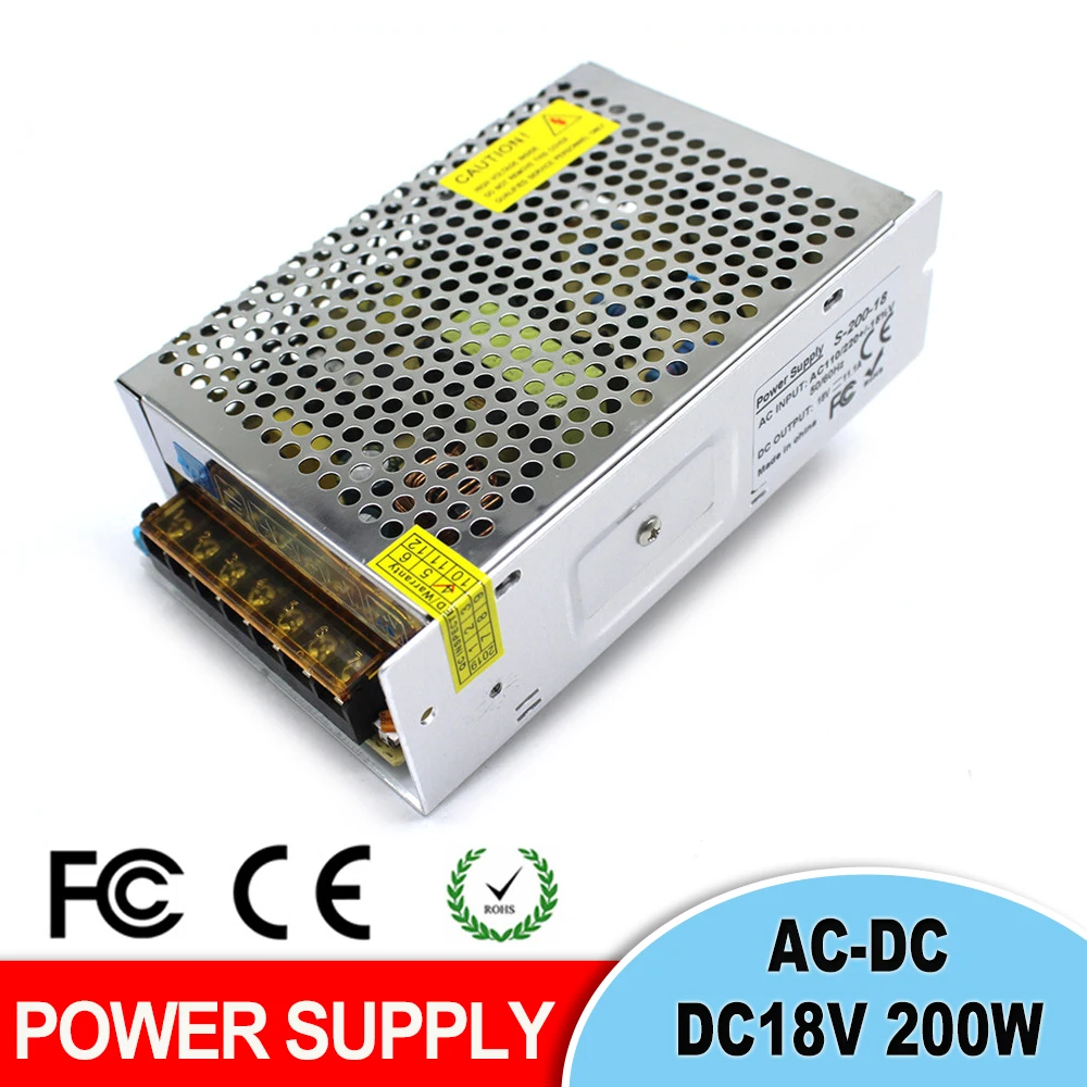 Одиночный выход импульсный источник питания DC18V 11.1A 200W Трансформатор 110 220V AC к | Импульсный источник питания -33040705714