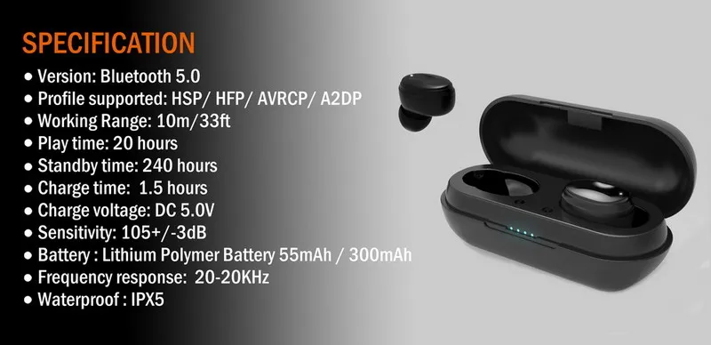 TENNMAK True беспроводные наушники TWS06-Bluetooth 5,0 стерео Hi-Fi звук с глубокими басами беспроводные наушники Встроенный микрофон гарнитура