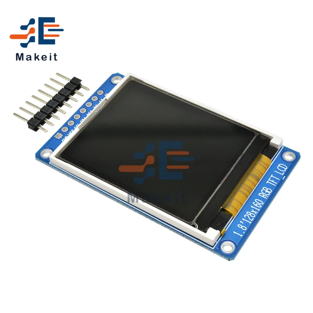 

1.8 inch 1.8" 128x160 Full Color TFT LCD Display Module SPI Interface ST7735S Drive IC Replace OLED Display Board for Arduino