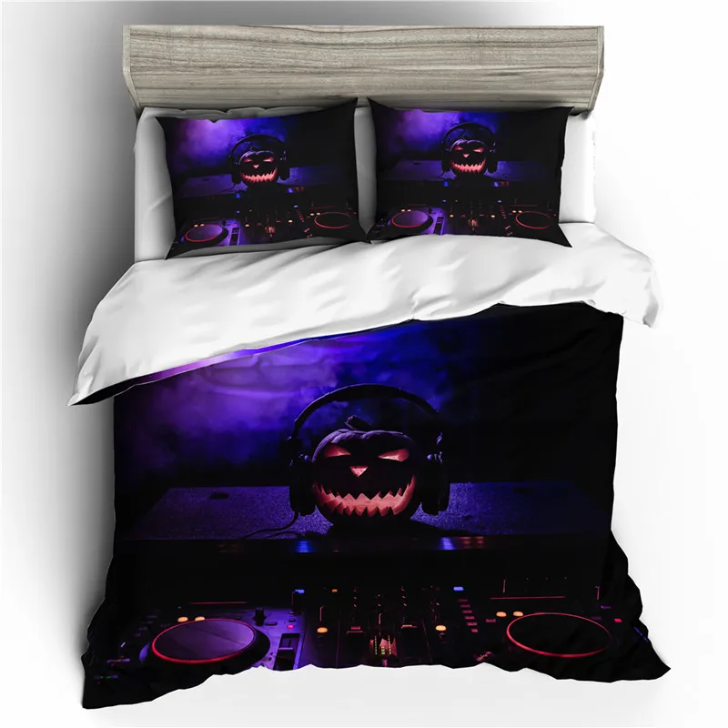 

Horror Halloween bedding set, printed quilt cover and bedding, home textiles