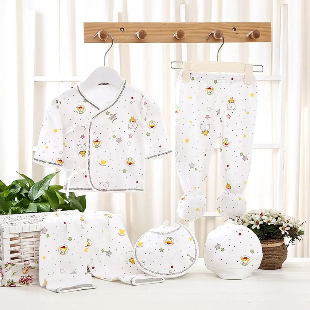 

5Pcs/Set Newborn Baby Clothes Pure Cotton Cartoon Underwear Soft Infant Suit Comfortable 0-3 Month Boy Girls Baby Clothing New