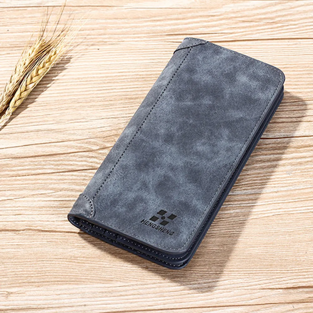 Мужской кошелек тонкий клатч длинный кожаный однотонный мягкий мужской 2019 |