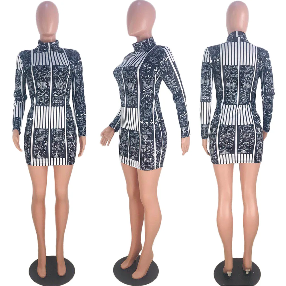 Высококачественное осенне зимнее винтажное платье в полоску с принтом для