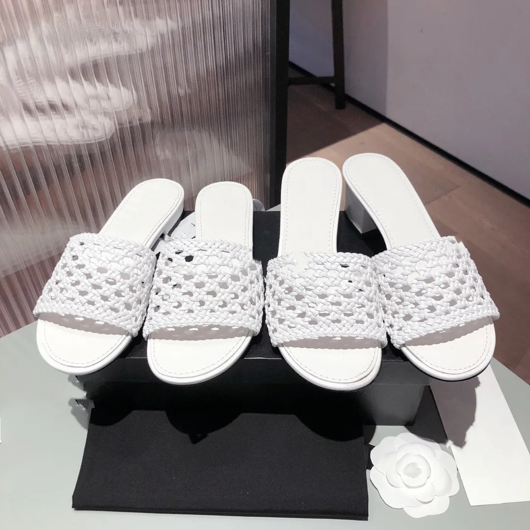 

Prowow Spring and summer style pure hand woven female slippers hemp rope square toe high heel open toe flip-flop sandals fashion