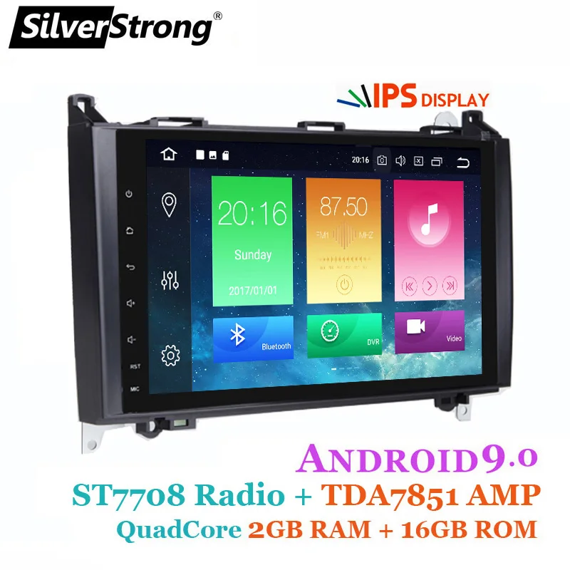 SilverStrong ips Android9.0 автомобильный DVD gps для Mercedes Benz Sprinter B200 B180 W169 W209 W245 с радио wifi