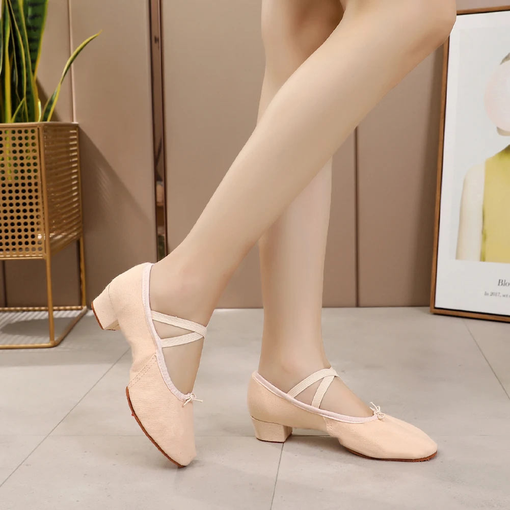 Качественная парусиновая обувь для джазовых танцев на шнуровке мягкие балетные