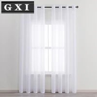 gxi white sheer curtains solid color voile window treatment for bedroom living room wedding decor pergola garden cocina cortina