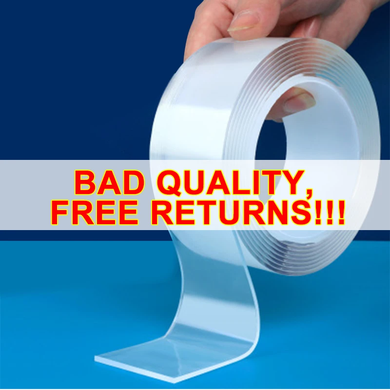 

1M-5M Reusable Double Sided Adhesive Nano Tape Washable Loop Glue Gel Grip Stickers Home Kitchen Tow Face Strong Home