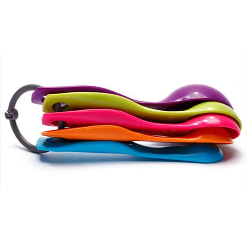 

5Pcs/set Lovely Colorful Plastic Measuring Cups Measure Spoon Kitchen Tool Kids Spoons Measuring Set Tools For Baking Coffee Tea