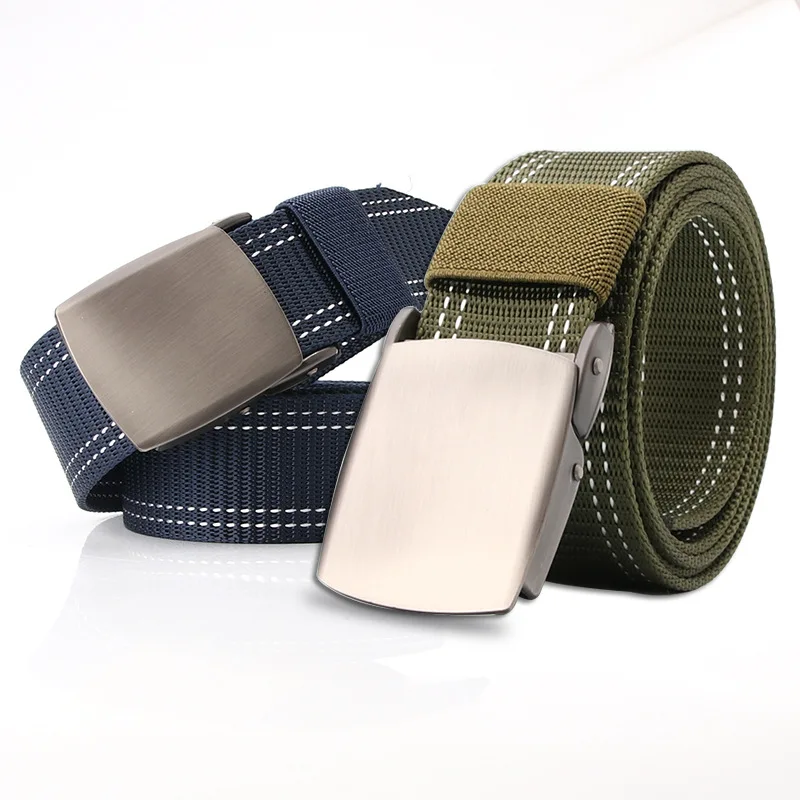 

Men Automatic Buckle Nylon Belt Male Adjustab Tactical Belt Military Waist Canvas Belts Cummerbunds High Quality Strap Unisex