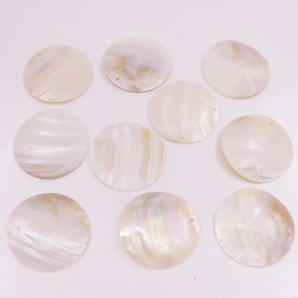 10 шт 50 мм круглая монета натуральный бежевый белый корпус Топ Просверленный для