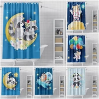 cartoon shower curtains cute animal themed bathroom curtain fabric waterproof polyester bathroom curtain with hooks