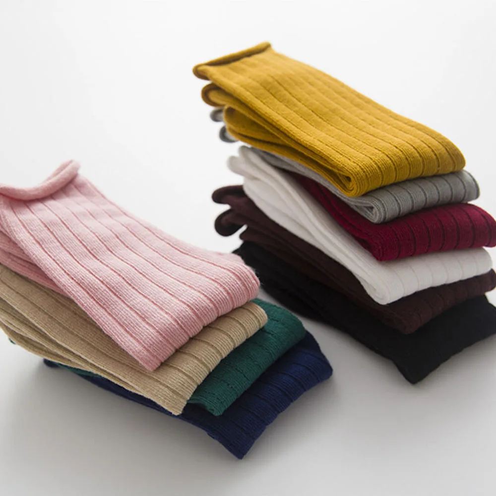 Весенне-осенне-зимние хлопковые Дышащие носки средней длины для детей