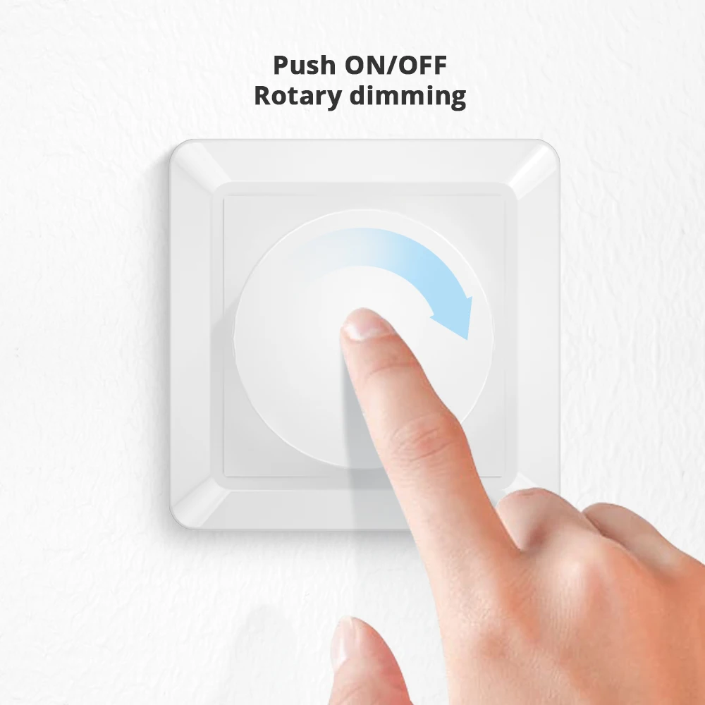 

EU Standard Trailing Edge Wall Rotary Dimmer Switch AC 220~240V 5W~150W For LED Lights