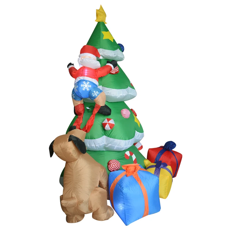 210 см гигантская надувная Рождественская елка с подарочными коробками щенок