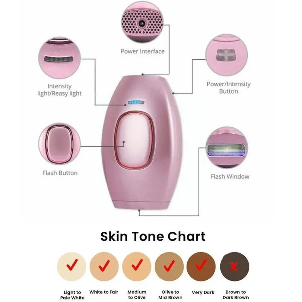 

Depilatory Mini Hair Epilator Painless Permanent Hair IPL Light Whole Hair Remover System Pulses Body Removal Shot 500000 R6S5