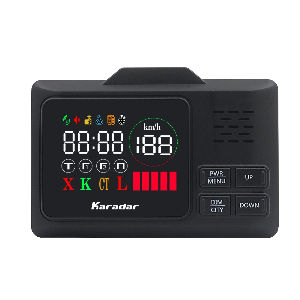 Karadar Автомобильный gps антирадарный детектор 2 в 1 полицейский скоростной gps для России светодиодный дисплей 360 градусов X K CT L с дисплеем 2,4 дюйма