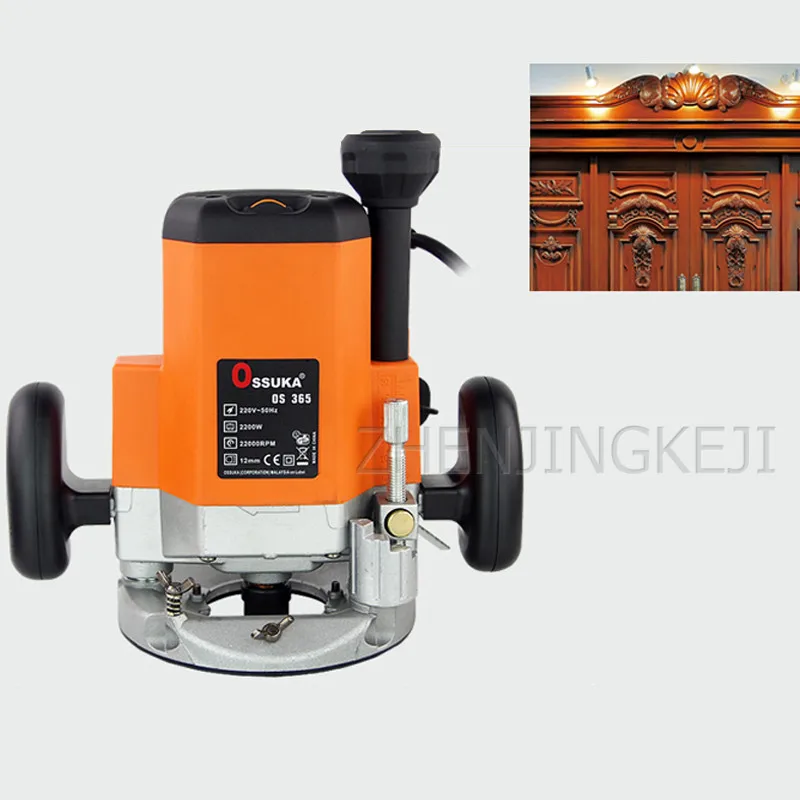 Carpentry Engraving Machine Slotted Trimming Milling Cut Out Carpenter Tools 220V Decoration Home Copper Motor Device 2200W