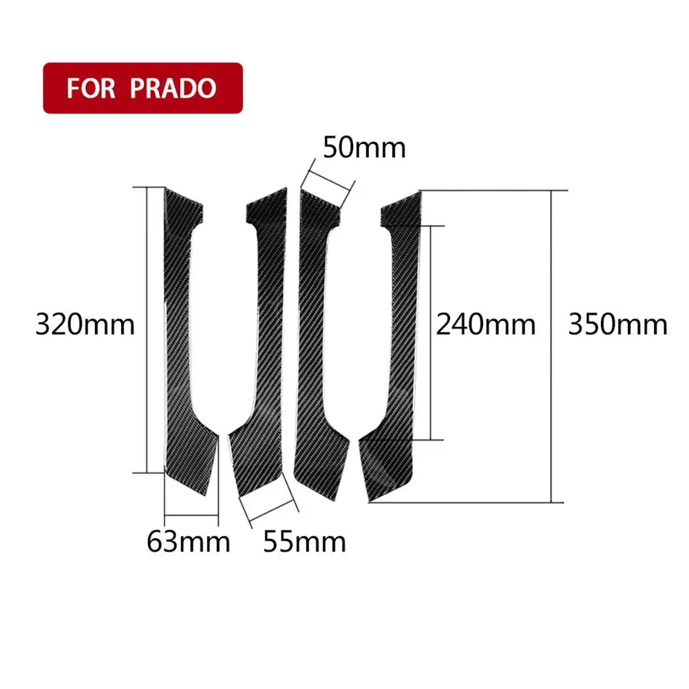 

4PCS Car Styling Exterior Side Door Handle Frame Sticker Cover Car Trim For Toyota Land Cruiser Prado 2010-2018 Year Accessories