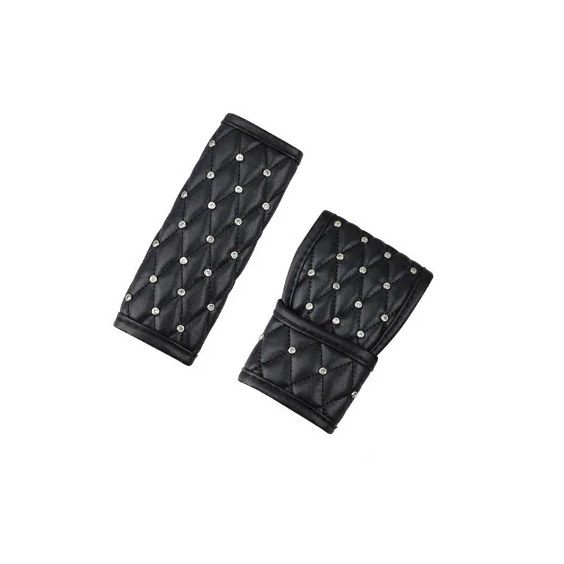 

Universal Size Fashion Diamond Leather Car Gear Shifter Cover Crystal Auto Hand Brake Cover Car Styling Interior Accessories