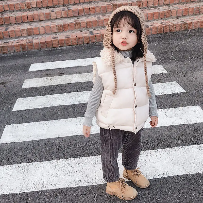 2020 г. Новая детская одежда Детский хлопковый жилет на пуху осенне зимний новый