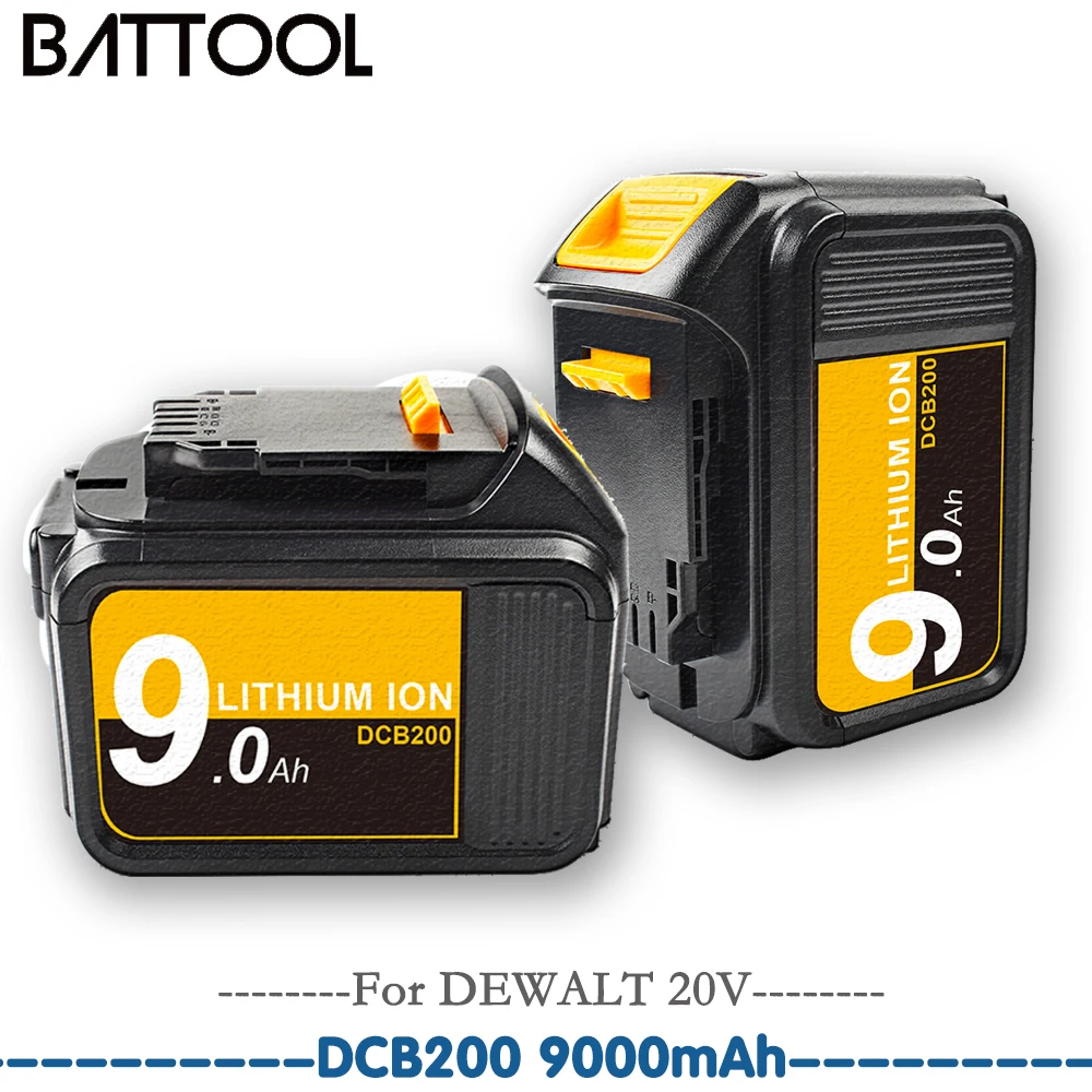 Аккумуляторная батарея для DCB200 9.0Ah 18V 20V литий ионная Dewalt DCB180 DCB181 DCB182 DCB201 DCB204 2