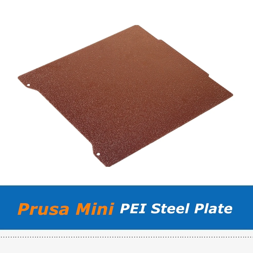 1pc prusa mini double sided textured pei spring steel plate powder coated pei build sheet for 3d printer parts free global shipping