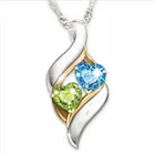 Модный каменный кулон на день рождения с драгоценным камнем в форме сердца, индивидуальное ожерелье, женское ожерелье, Женские кулоны, аксессуары