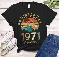 vintage 1971 t shirt made in 51th birthday party harajuku female clothing cotton funny letter women shirt short sleeve top tees