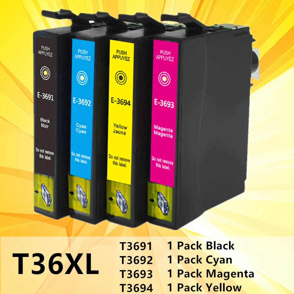 4PK T3691 36XL чернильный картридж T36XL T3691XL T36 3691 3692 3693 3694 для Epson Expression Home XP 235A 332A струйный