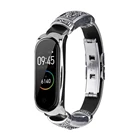 Умный Браслет, металлический ремешок + кожаный ремешок для Xiaomi Mi Band 5 4 3, сменный ремешок для наручных часов Mi Band3 4 5