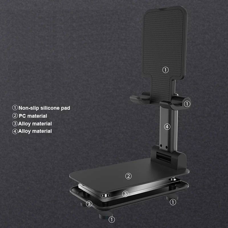 

New Telescopic Folding Smart Phone Tablet Stand Adjustable Holder For iPhone Samsung Huawei Xiaomi Desktop Support