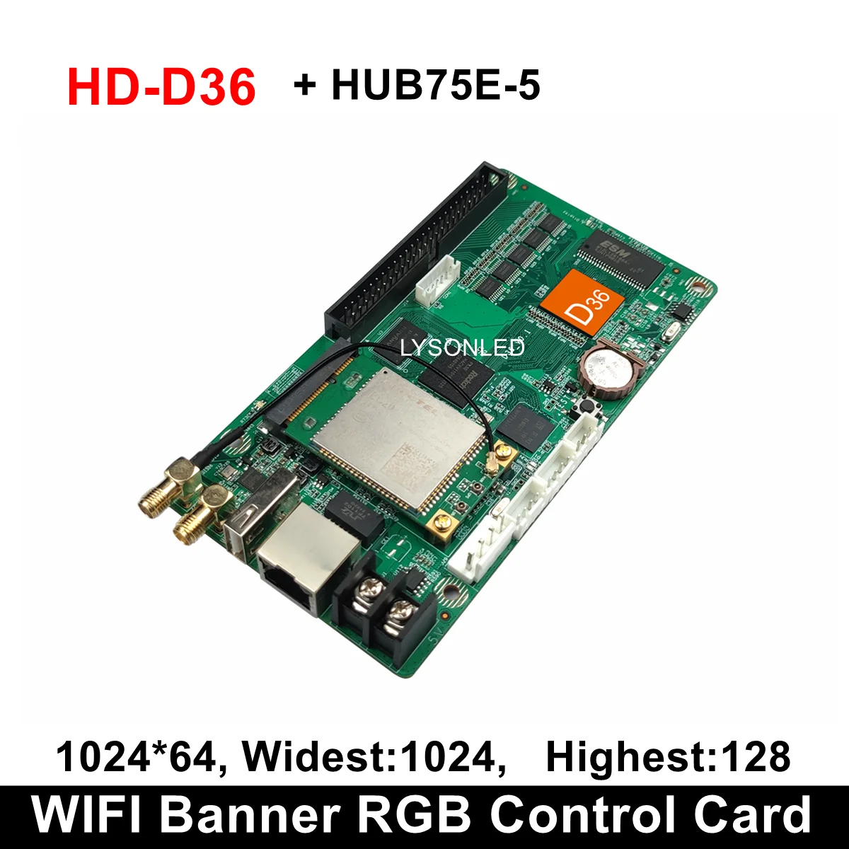 Free Shipping Huidu HD-D36 Asynchronous WIFI Full-color LED Video Control Card