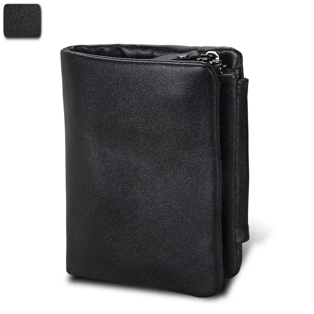 Кошелек из натуральной кожи для мужчин и женщин короткий складной бумажник